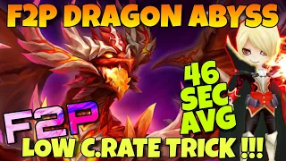 LOW C.RATE TRICK - F2P DRAGON ABYSS HARD SPEED TEAM !!! SUMMONERS WAR