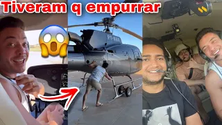 😱Safadão pilotou o helicóptero + eles tiveram q empurrar e olha oq aconteceu 😱