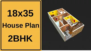 18x35 2BHK House Design 3D || 18 by 35 House Plan || Ghar Ka Naksha