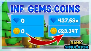 [🍀2x] RANK SIMULATOR SCRIPT • Infinite Gems • Infinite Coins [ROBLOX]