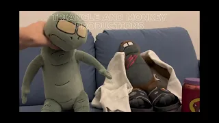 Triangle and monkey react to Godzilla and Kong movie but as plushies