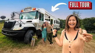 We Swapped Vanlife For A Converted School Bus (Full Tour) Ft Raya and Louis