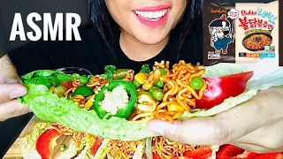 ASMR Fire Noodles + Mozzarella Sticks*Big Bites* (Eating Sounds)*No Talking Mukbang | Eat with Hazel