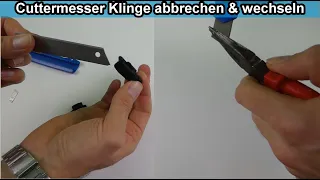 Cuttermesser Klinge wechseln & abbrechen – Anleitung / Teppichmesser  Bedienungsanleitung