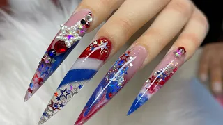 4th of July inspired Acrylic Nails