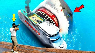 BIGGEST SHARK Attack AND Destroys LOS SANTOS In GTA 5 - Zombie Shark