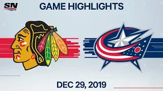 NHL Highlights | Blackhawks vs. Blue Jackets - Dec. 29, 2019