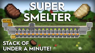 Minecraft Easiest Super Smelter Ever - Fully Automatic - Super Fast