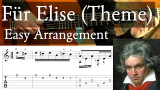 FUR ELISE (Theme) - Easy Arrangement - Beethoven - Full Tutorial with TAB - Fingerstyle Guitar