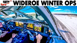 Wideroe Cockpit E190-E2 & Dash 8 Winter Ops into 14 Airports