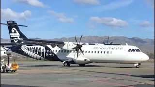 Air New Zealand ATR 72-600, ZK-MVU Prop rotate and taxi from Blenheim Woodbourne Airport!