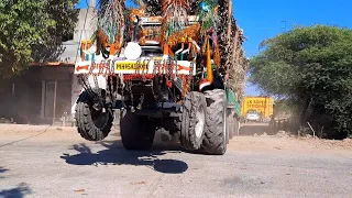 605 Arjun tractor carrying sugarcane to the factory