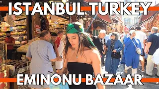 Istanbul Turkey Beautiful Eminonu Bazaar Walking Tour | 4K UHD 60FPS | August 2023