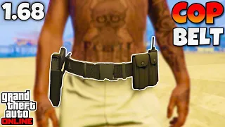 How to Get The COP BELT on ANY OUTFIT In GTA 5 Online 1.68! NO TRANSFER, GET COP BELT