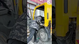 Tow truck rusty panel repair