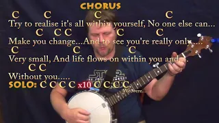 Within You Without You (Beatles) Banjo Cover Lesson in C with Chords/Lyrics