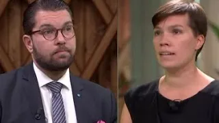 DEBATTEN: Jimmie Åkesson (SD) och Annika Hirvonen (MP)  • Invandring • Asyl • Flyktingar