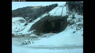 Construction of the largest skiflying hill in the world