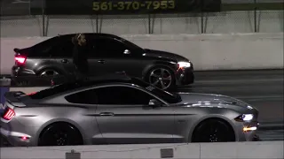 Audi RS3 vs Mustang GT, C63 AMG Mercedes and BMW M4 1/4 Mile