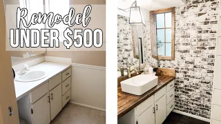 BATHROOM REMODEL UNDER $500 🔨