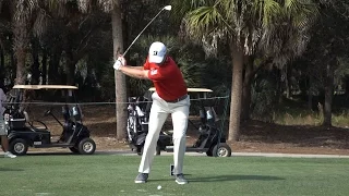 BRANDT SNEDEKER 120FPS SLOW MOTION FACE-ON IRON GOLF SWING - 1080p HD