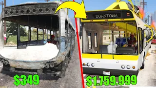 ÔNIBUS MAIS BARATO VS MAIS CARO DO MUNDO NO GTA 5!!