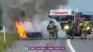 PA Turnpike Vehicle Fire, South Whitehall, Pennsylvania - 8.4.22