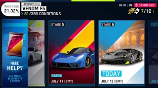 Asphalt 9 - Venom F5 SE - Stage 6 - All Tasks with a 1☆ Valkyrie - TouchDrive