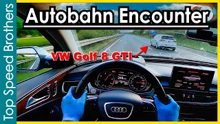 Autobahn Encounter Audi A6 3.0 Tdi Quattro (320hp) meets Golf 8 Gti (245hp) #TopSpeedBrothers