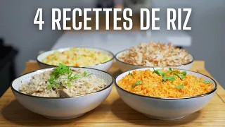 4 DELICIEUSES RECETTES DE RIZ POUR  ACCOMPAGNER VOS PLATS -- facile et rapide