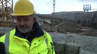 Bauarbeiten an der Hochwasserentlastungsanlage in Malter