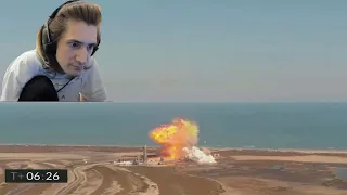 xQc Reacts to SpaceX Starship SN9 Crash with Twitch Chat!
