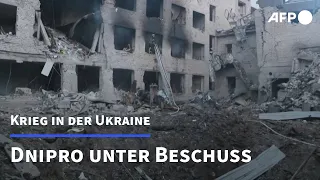 Ukrainische Großstadt Dnipro massiv unter Beschuss | AFP