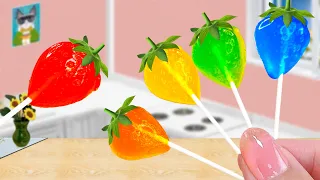 Strawberry Lollipop!! Cutest Miniature Strawberry And Friends Jelly Decorating💖Best Of Mini Cakes