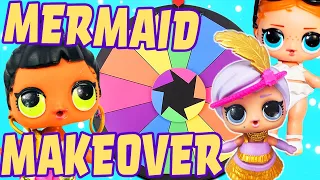 LOL Surprise Doll Mermaid Makeovers! Spin The Wheel Game With Ariel! | Princess World