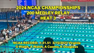 Walsh Fastest Ever 22.10 50 Backstroke, Women's 200 Medley Relay - 2024 NCAA Swimming Championships