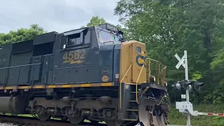 CSX loaded coal train C313 and freight M653 with double pushers!!!