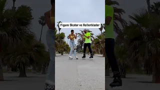 Figure Skater VS Rollerblader 😳🔥 #skating #figureskating #freestyle #shorts