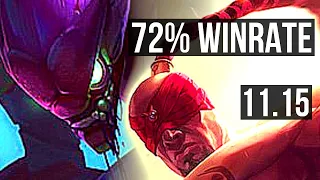 KHA'ZIX vs LEE SIN (JUNGLE) | 11/0/9, Rank 4 Kha, 72% winrate, Legendary | BR Challenger | v11.15