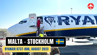 RYANAIR Flight Malta 🇲🇹 to Stockholm 🇸🇪 | Aug. 2023 [Flight Report]