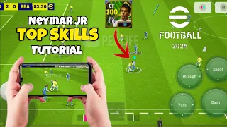 Neymar Jr skill Tutorial Efootball 2024 || Neymar Skill Tutorial pes 2024.