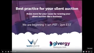 WEBINAR Best Practices for your Silent Auction