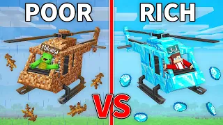 JJ's RICH Helicopter vs Mikey's POOR Helicopter Build Battle in Minecraft - Maizen