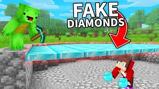 JJ Use FAKE DIAMONDS To Prank Mikey in Minecraft (Maizen)