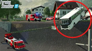 LS22 - Bus droht in tiefe Baugrube zu stürzen! Großeinsatz für die Feuerwehr V13