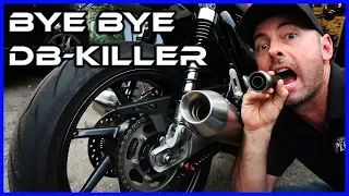 Triumph Speed Twin Vance and Hines baffle removal dB killer test
