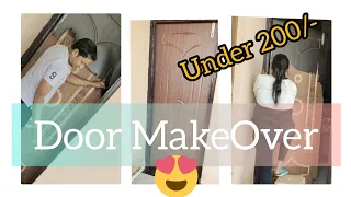 Door MakeOver Under 200rs/- | using Flipkart Wall sticker Door make over. | Telugu channel