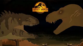 T-Rex VS Giganotosaurus | Jurassic World Dominion Battle Animation