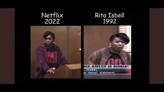 The Netflix show “Dahmer” side-by-side the real Rita Isbel!!🤯