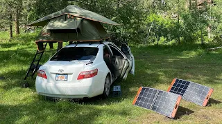 living full time in a roof top tent on a camry